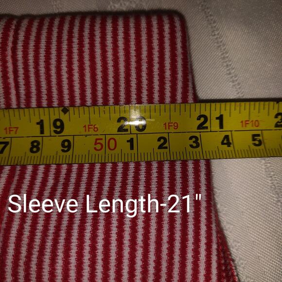 Allison Daley Red Sweatshirt Plus 2X Nautical Boating Sailor Pinstripe Candy - Picture 16 of 16